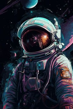 Astronaut Portrait van Digitale Schilderijen