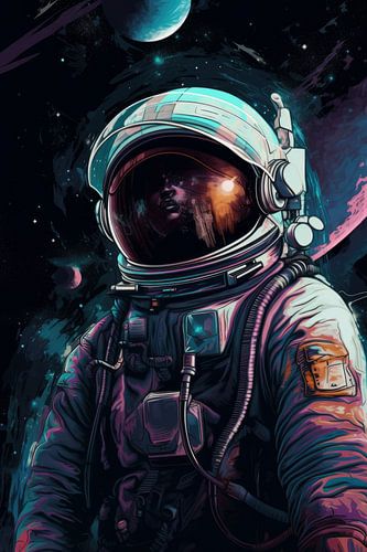 Astronaut Portrait by Digitale Schilderijen