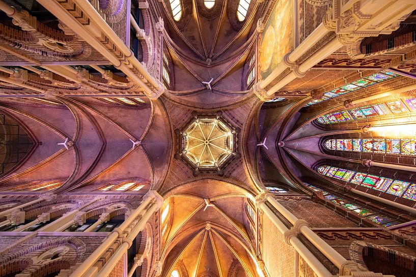 Amsterdam Posthoorn church, a photo of the ceiling! by Peter Haastrecht, van