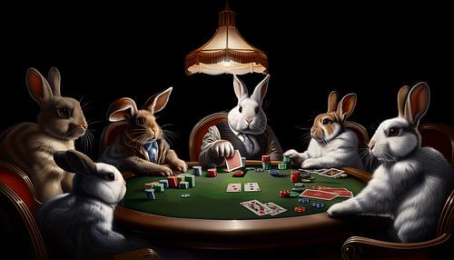 Stochernde Kaninchen Porträtpanorama