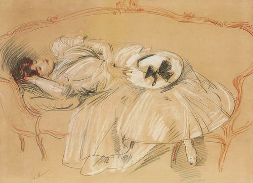 Paul César Helleu - Slapend meisje