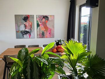 Klantfoto: Kleurrijk, modern en abstract portret van Carla Van Iersel