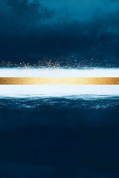 Ligne de flottaison dynamique avec accents dorés sur Poster Art Shop