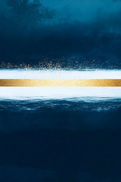 Ligne de flottaison dynamique avec accents dorés par Poster Art Shop