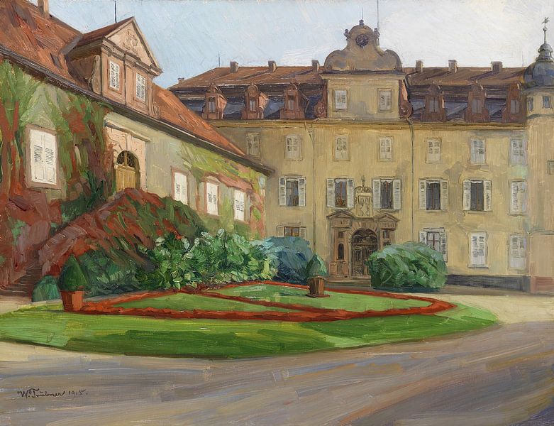 WILHELM TRÜBNER, Schlosshof in Baden-Baden im September 1915 von Atelier Liesjes