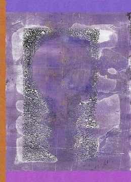 Moderne abstracte kunst. Organische vormen in pastel en neon paars en bruin van Dina Dankers