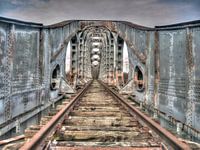 Old rails of an abandoned railway bridge