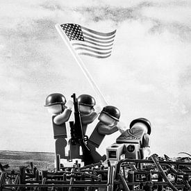 Lego Iwo Jima placing flag