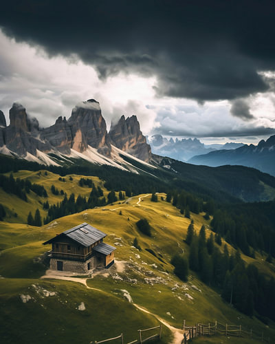 Berghütte in den Dolomiten