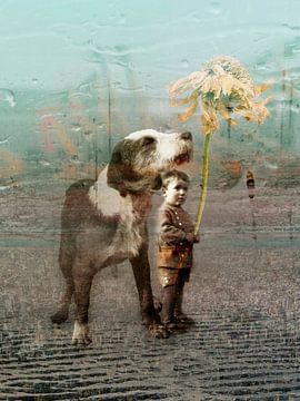 Beste Freunde, ein Kind mit seinem Hund von A perfect day studio