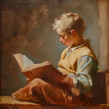 Reading boy oil painting historical by TheXclusive Art