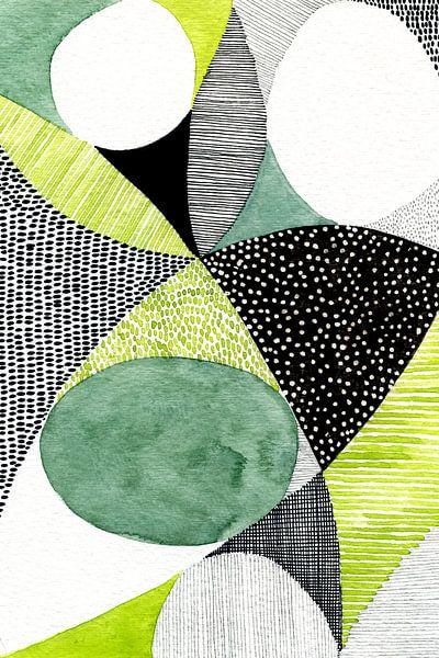 Mid Eeuw Modern Groen van Susan Black by The Artcircle