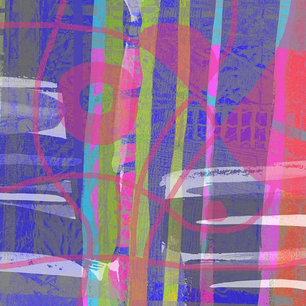 Reduction of shapes 1 Pink Blue by Claudia Gründler
