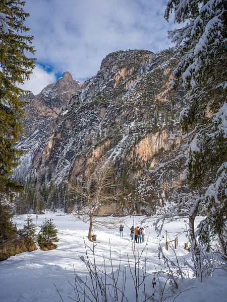 Winter hiking at Lake Braies by t.ART