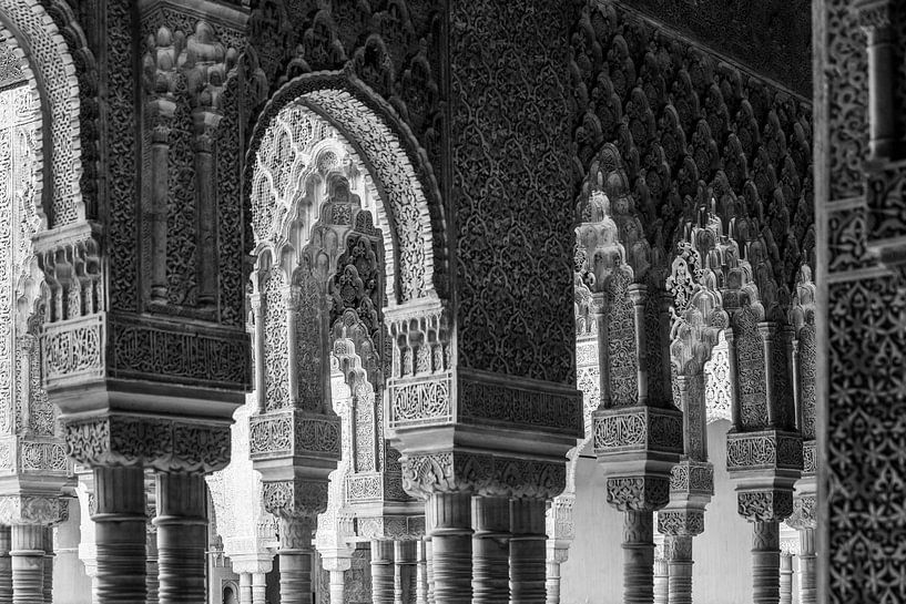 Bogen in het Alhambra (zwartwit)  von Jack Koning