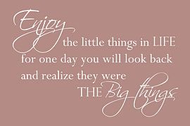 Enjoy the little things – Typografie Kunst – Oudroze van Sandra Hazes