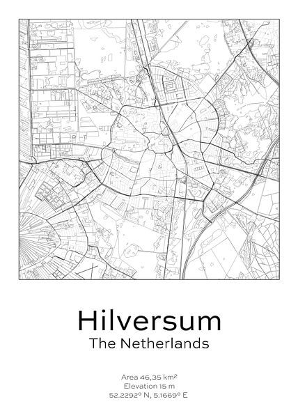City map - Netherlands - Hilversum by Ramon van Bedaf