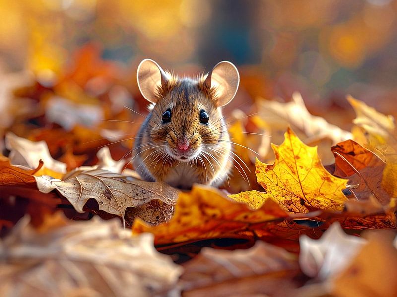 Hidden between colourful autumn leaves , Hidden tussen herfstbladeren by Christina Bauer Photos