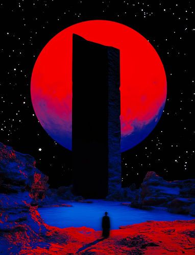 Cosmic Red Moon Aura