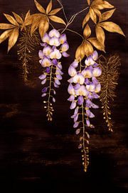 Chic hôtelier : une glycine aux feuilles dorées sur fond sombre