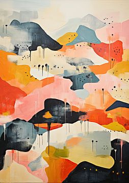 Peinture abstraite Impression d'art moderne Coloré sur Niklas Maximilian