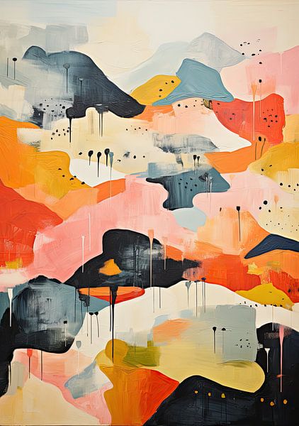 Abstraktes Gemälde Kunstdruck Modern Bunt von Niklas Maximilian
