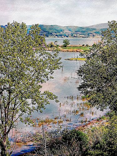 Uitzicht op het Trasimenomeer vanuit Braccio