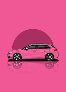 Kunstauto Audi RS3 rosa von D.Crativeart