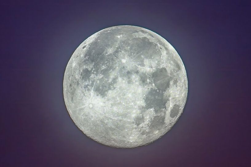 Volle maan tijdens zonsopgang van Sjoerd van der Wal Fotografie