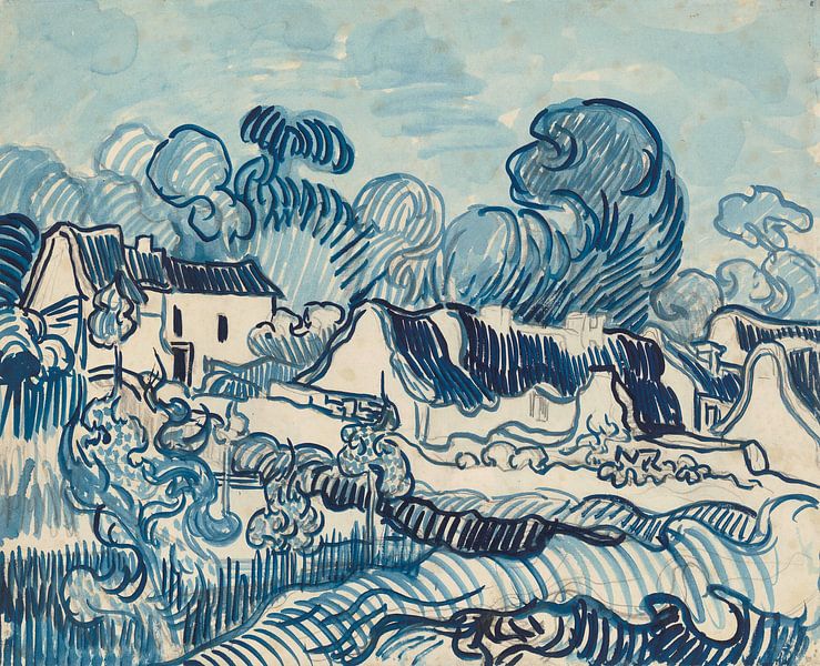 Vincent van Gogh. Landschaft mit Häusern von 1000 Schilderijen