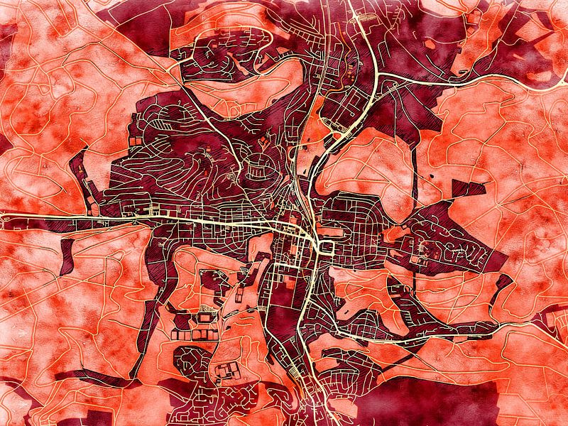 Kaart van Heidenheim an der Brenz in de stijl 'Amber Autumn' van Maporia