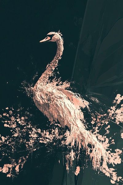 Cygne en rose par Franka Poulain