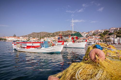 The fishing village of Pythagorion on Samos, Greece ...