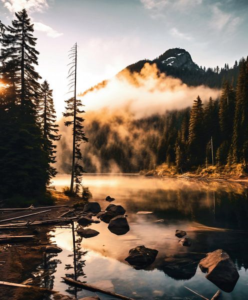 Herfst zonsondergang van fernlichtsicht
