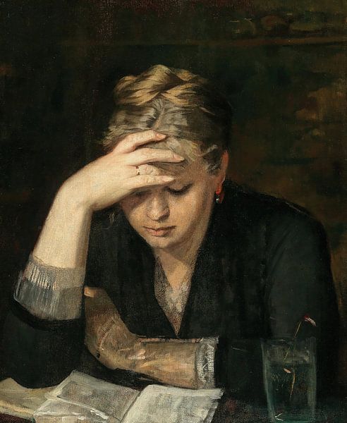 De lezer (Portret van Dina Babanina, een nicht van de kunstenaar), Marie Bashkirtseff van Meesterlijcke Meesters