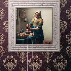 Vermeer's Milchmädchen in neuem Gewand - Nostalgie und Innovation in der Malerei von Elianne van Turennout