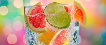 Verfrissende bruisende drank met fruit van Poster Art Shop