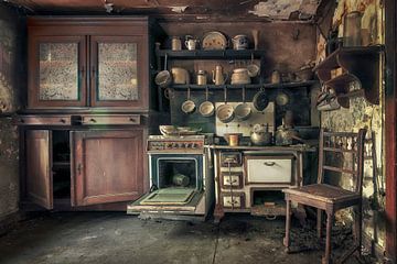 Verlaten grootmoeders keuken van Frans Nijland