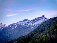 Seidenweicher Sonnenuntergang in den Dolomiten, Italien