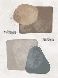 Moderne abstracte organische vormen in aardetinten