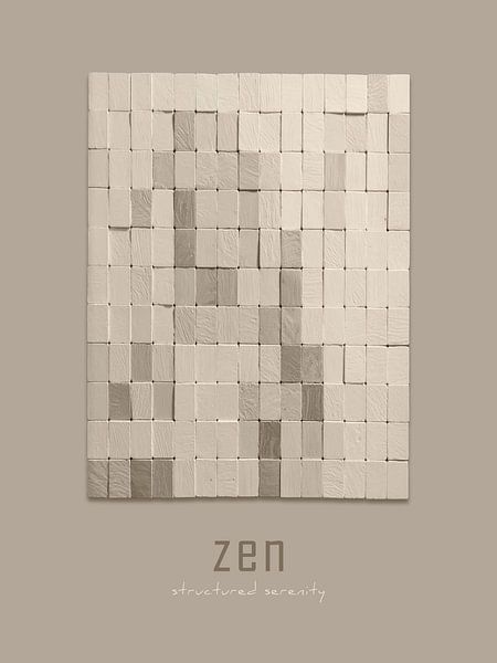 ZEN : Sérénité structurée en beige grisâtre par STUDIO MINIMAL ART