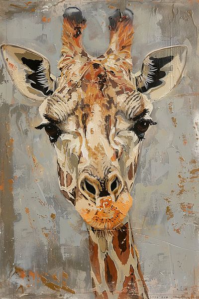 Giraffe Gemälde von Poster Art Shop