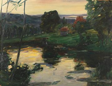 Leo Putz - Landschap aan de Paasplassen (1905) van Peter Balan