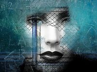 Black lips behind the fence
