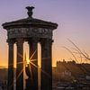 Zonsondergang Calton Hill Edinburgh Schotland van Jefra Creations
