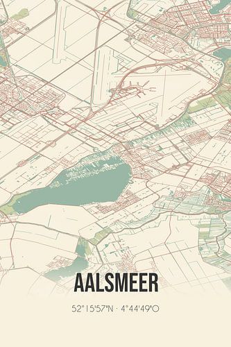 Vintage landkaart van Aalsmeer (Noord-Holland)