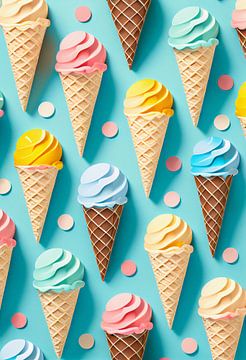 Colourful ice cream wafers by drdigitaldesign