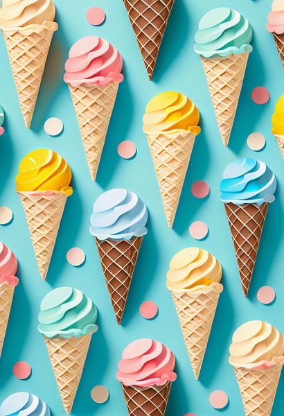 Colourful ice cream wafers by drdigitaldesign