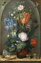 Stillleben mit Blumen und zwei Eidechsen, Roelant Saverij von Meisterhafte Meister Miniaturansicht
