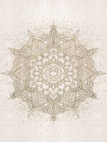 Goldenes Boho funkelndes Mandala auf Beige